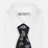 View 2 of product The Black Renoir Paisley Tie by Turnbull & Asser features intricate paisley patterns, making it a sophisticated addition to any outfit.