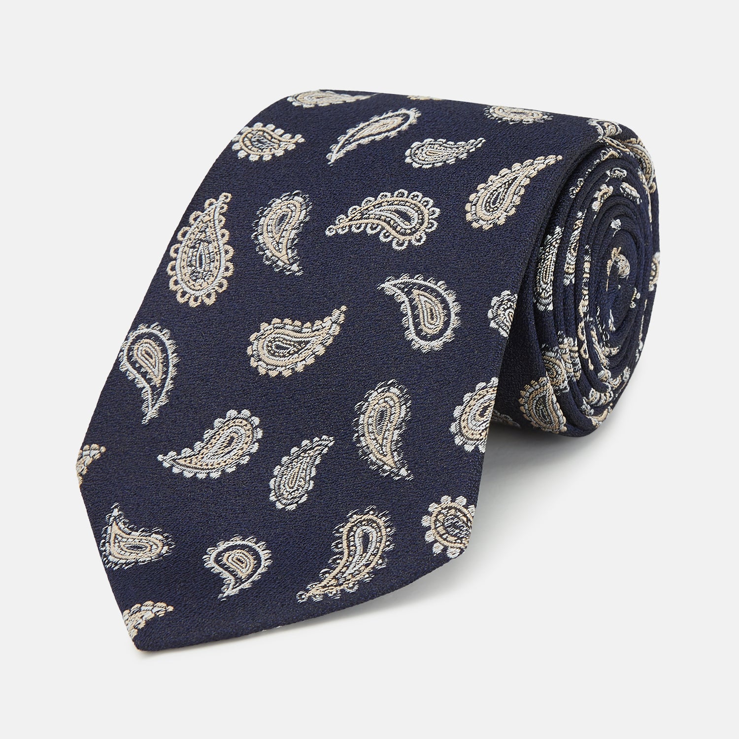 View 1 of product The Black Renoir Paisley Tie by Turnbull & Asser features intricate paisley patterns, making it a sophisticated addition to any outfit.