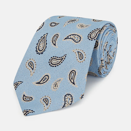 Sky Blue Renoir Paisley Tie