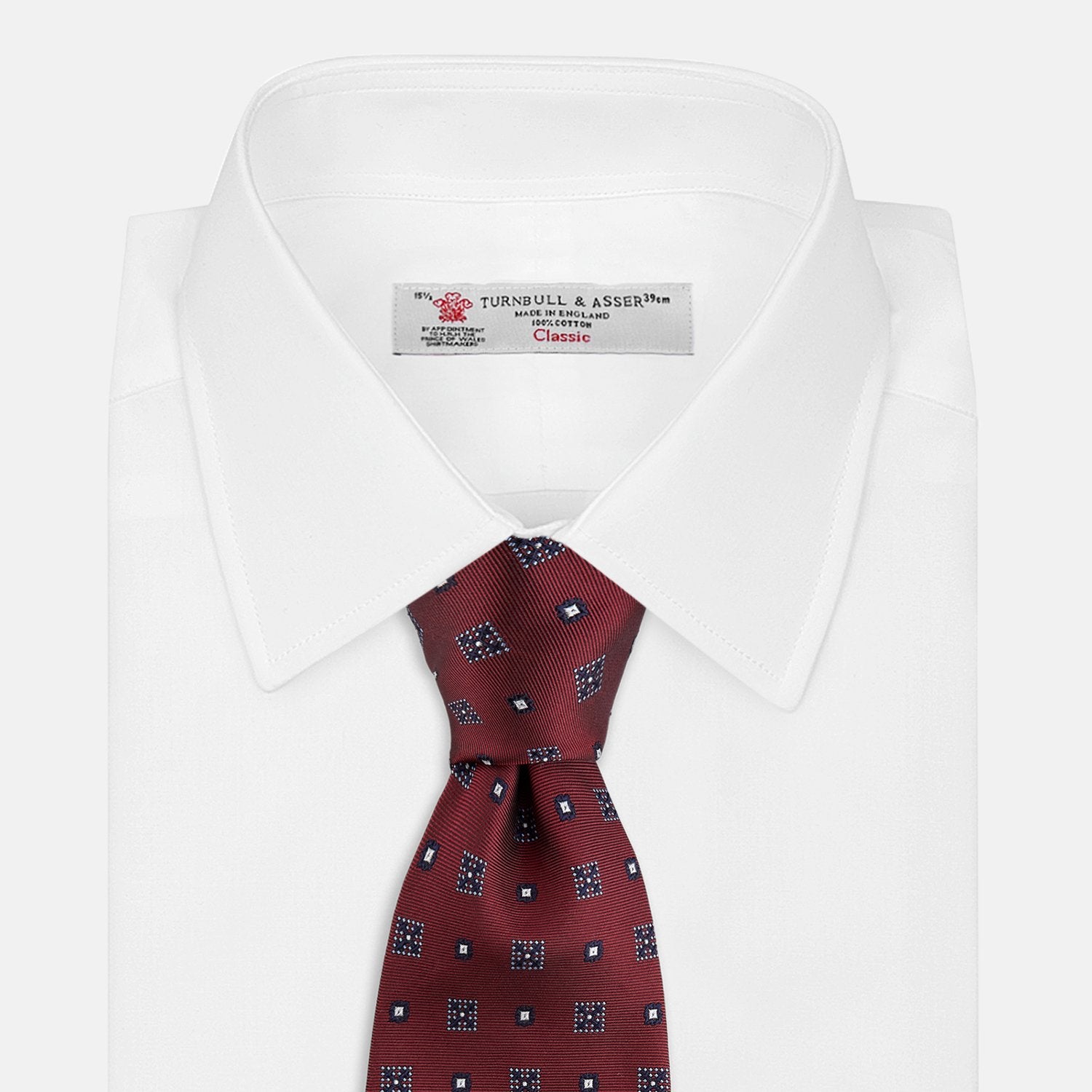 Burgundy Shield Silk Tie