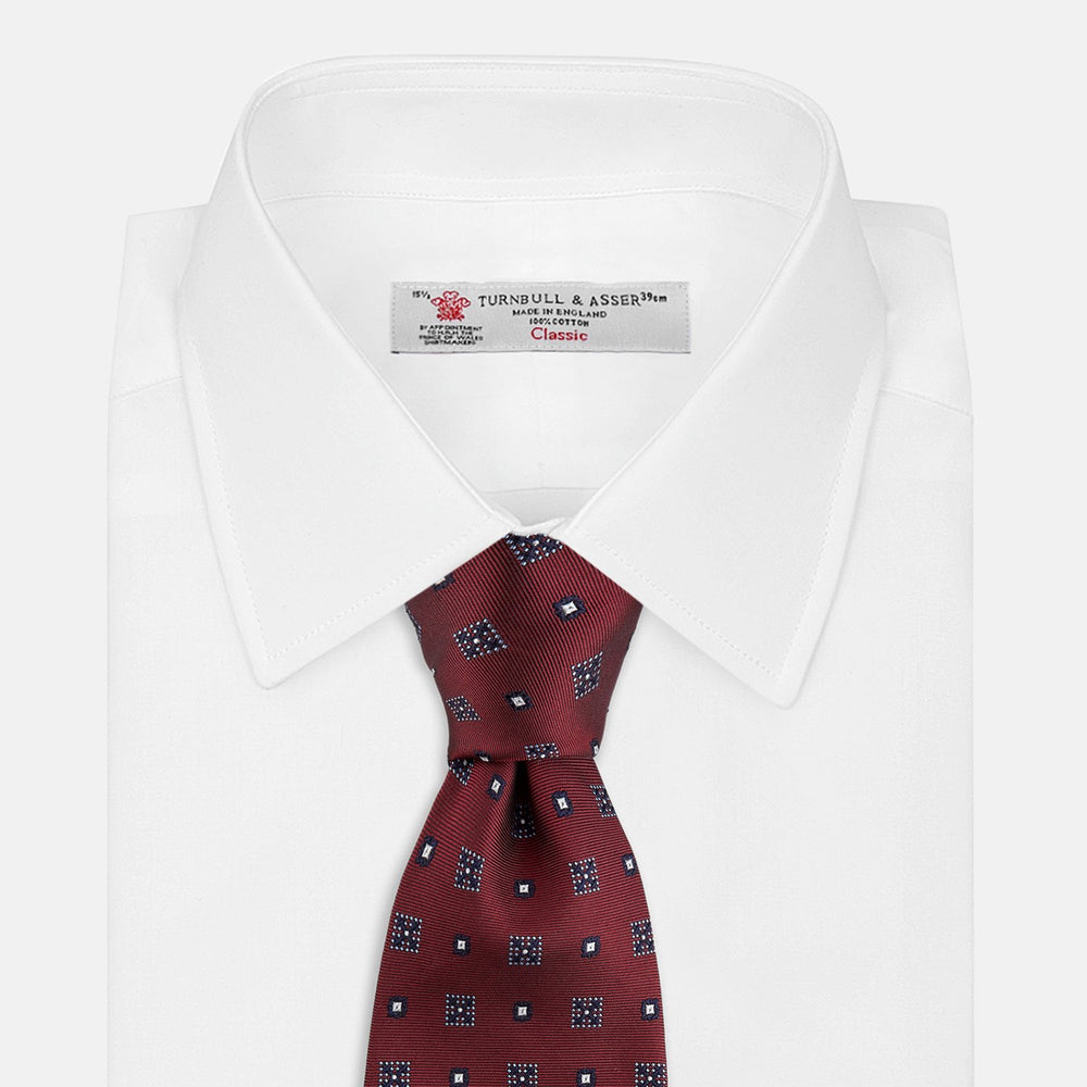 Burgundy Shield Silk Tie