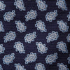 View 3 of product The Blue Abstract Paisley Silk Tie by Turnbull & Asser features a classic paisley motif in navy, offering a timeless touch to your wardrobe and perfectly capturing traditional elegance.