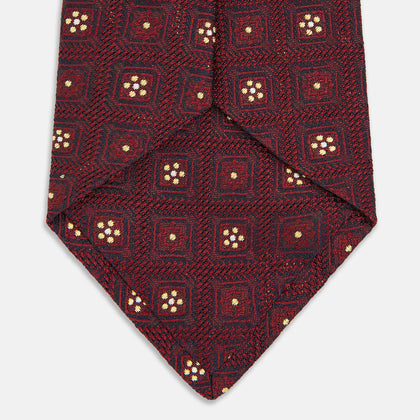 Burgundy Illusion Flower Silk Tie Image 3