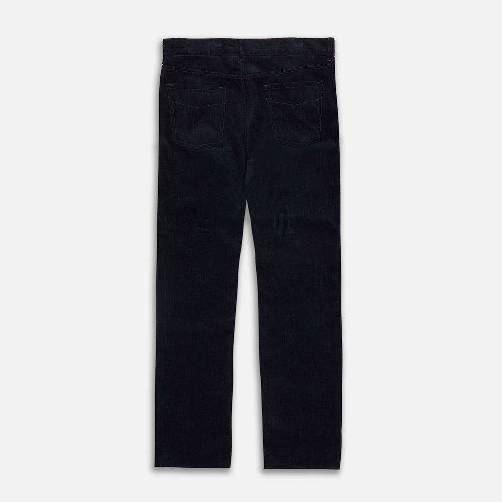 Navy Twill Cotton Five Pocket Trousers