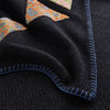 Charcoal Applique Hand Stitched Cashmere Blanket