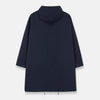 View 7 of product The Turnbull & Asser Navy Walter Sealup Parka with Detachable Liner features silver snap buttons, front flap pockets, and a drawstring hem. Styled against a white background, this waterproof parka offers both elegance and practicality for wet weather.