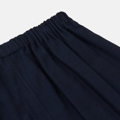 Navy Cotton-Cashmere Pyjama Trousers
