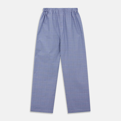 Navy Check Cotton Pyjama Trousers