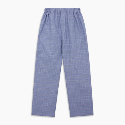 Navy Check Cotton Pyjama Trousers Image 2
