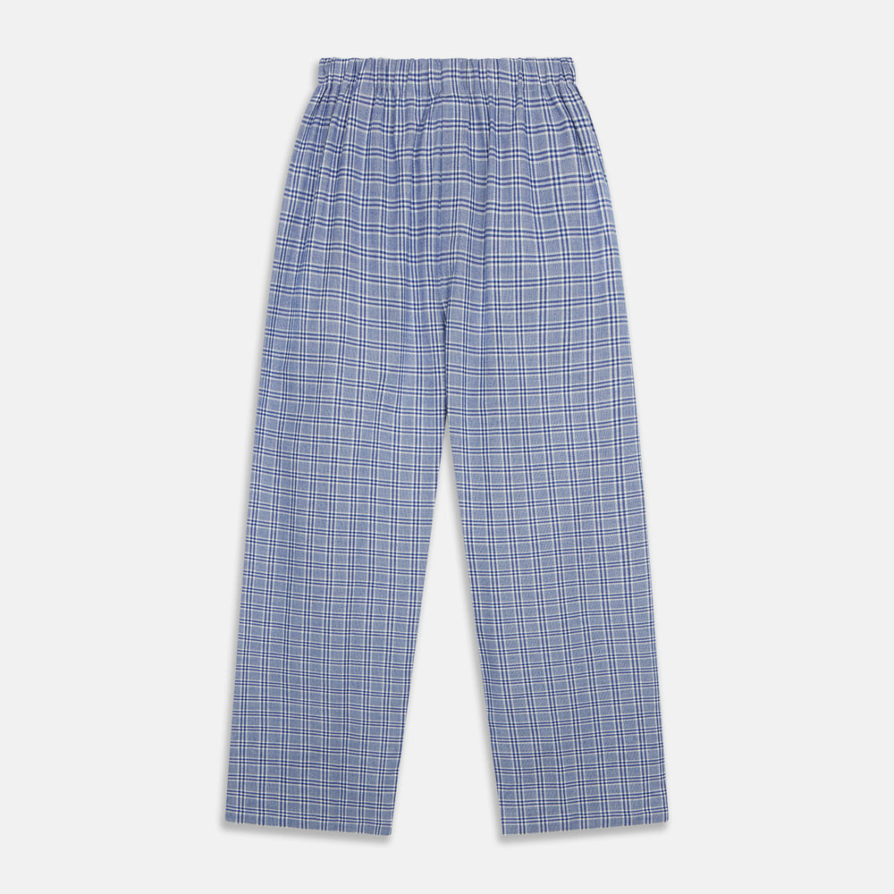 Blue Check Modern Cotton Pyjama Set