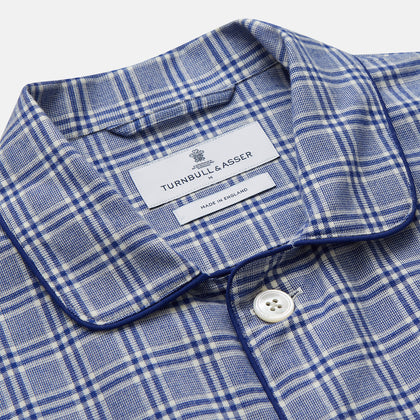 Blue Check Modern Cotton Pyjama Set