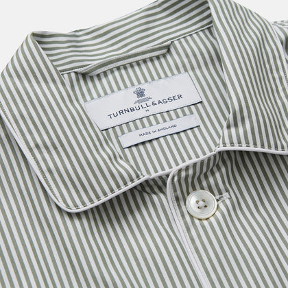 Green Bengal Stripe Modern Fit Cotton Pyjama Set