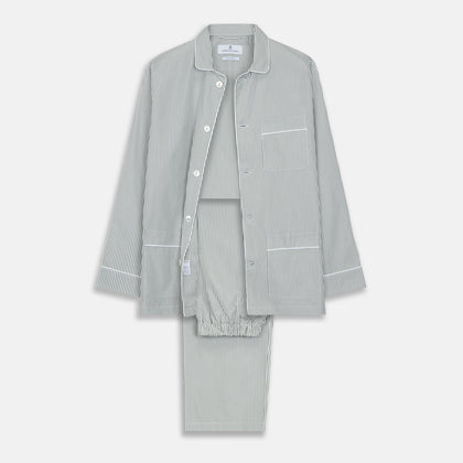 Green Bengal Stripe Modern Fit Cotton Pyjama Set