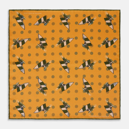 Yellow Windsurfer Double-Faced Silk Print Pocket Square