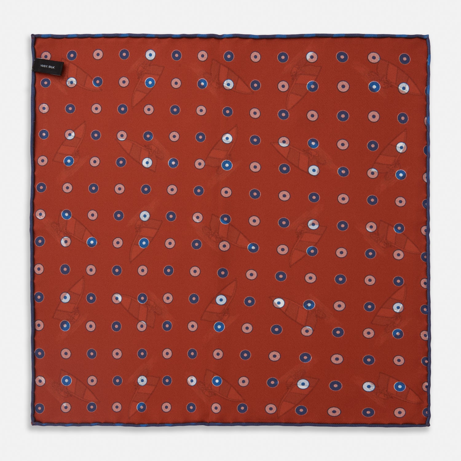 Red Windsurfer Double-Faced Silk Print Pocket Square
