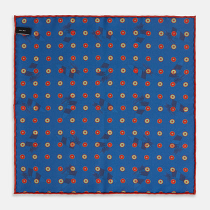 Blue Windsurfer Double-Faced Silk Print Pocket Square