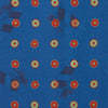 View 5 of product The Turnbull & Asser Blue Windsurfer Double-Faced Silk Print Pocket Square features a blue silk design with colorful windsurfers and vivid red edges, finished with the Turnbull & Asser logo in one corner.