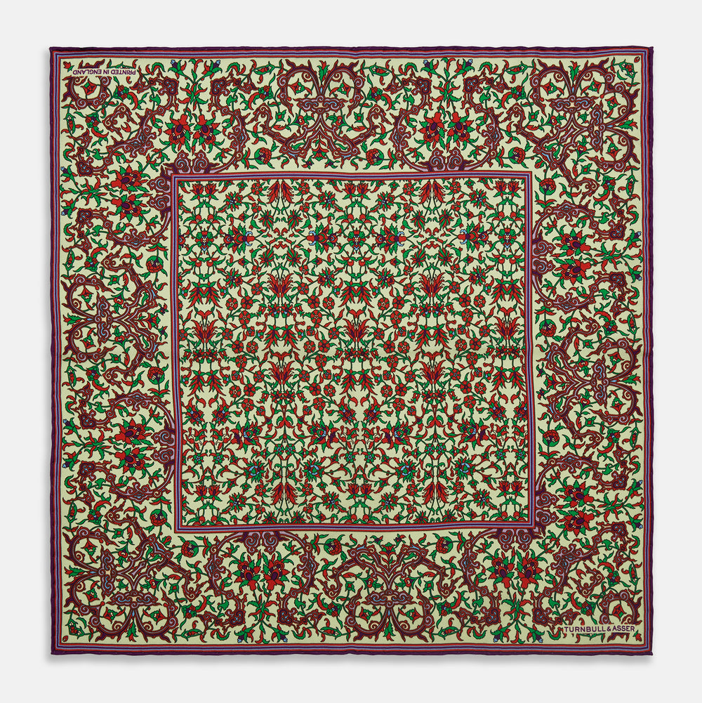 Pink Multi Floral Silk Pocket Square