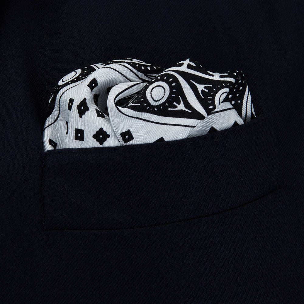 Black Abstract Border Silk Pocket Square