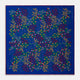 Navy Abstract Floral Silk Pocket Square