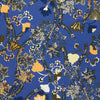 Navy Fine Floral Print Silk Pocket Square