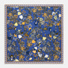 Navy Fine Floral Print Silk Pocket Square