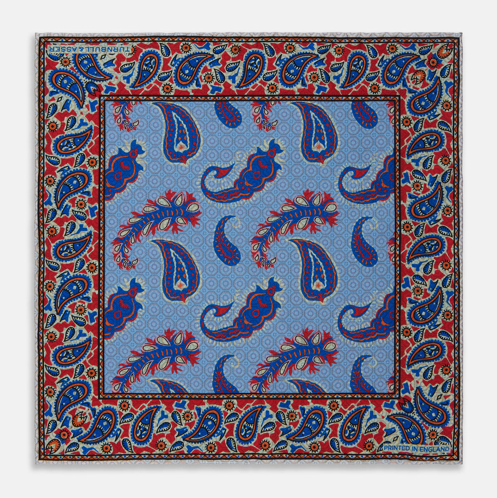 Sky Blue Double-Sided Silk Pocket Square