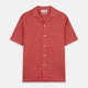 Crimson Delave Linen Holiday Fit Shirt with Revere Collar