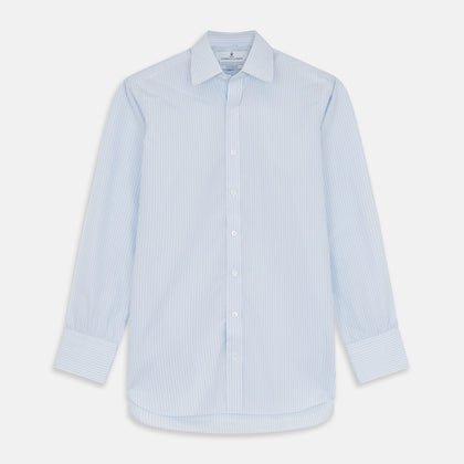 Tonal Blue Stripe Regular Fit Shirt with T&A Collar and 3-Button Cuffs