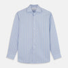 View 1 of product A Yellow and Blue Glen Check Tailored Fit Shirt by Turnbull & Asser, featuring a Kent collar, displayed flat on a white background.