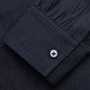 View 3 of product The Turnbull & Asser Navy Chambray Weekend Fit Shirt features a Dorset collar, long sleeves with 1-button cuffs, and two button-flap chest pockets. This officer’s shirt is displayed flat on a white background.