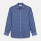 Indigo Linen Weekend Fit Shirt with Derby Collar