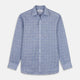 Indigo Linen Glen Check Weekend Fit Shirt with Derby Collar