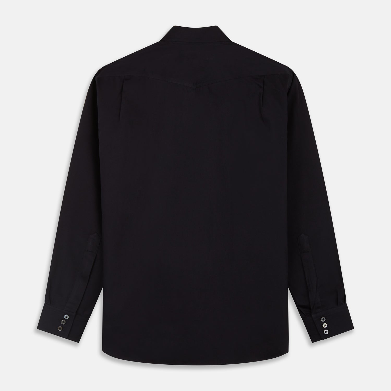 View 5 of product The Turnbull & Asser Navy Cotton Weekend Fit Western Shirt features a Dorset collar and two chest pockets with flaps, shown on a white background—ideal for smart-casual style.