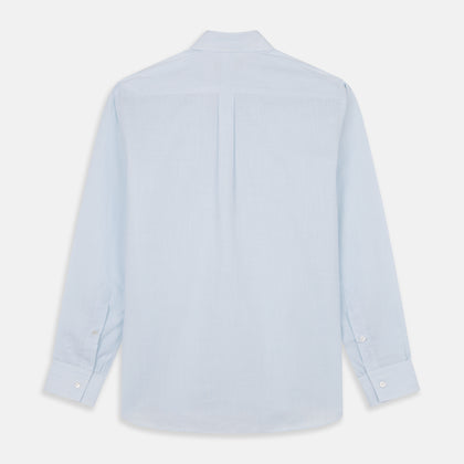 Sky Blue Chambray Stripe Weekend Fit Shirt With Dorset Collar Image 4