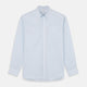 Sky Blue Chambray Stripe Weekend Fit Shirt With Dorset Collar