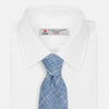 Tonal Blue Glen Check Linen Tie