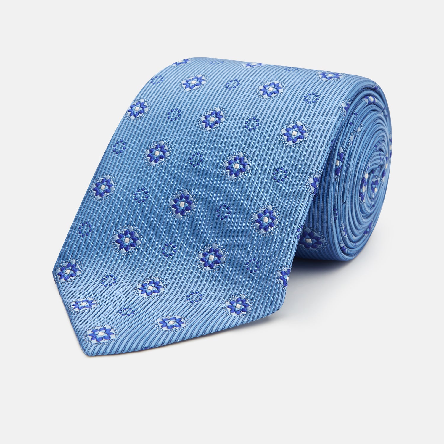 Multi Floral Motif Silk Tie