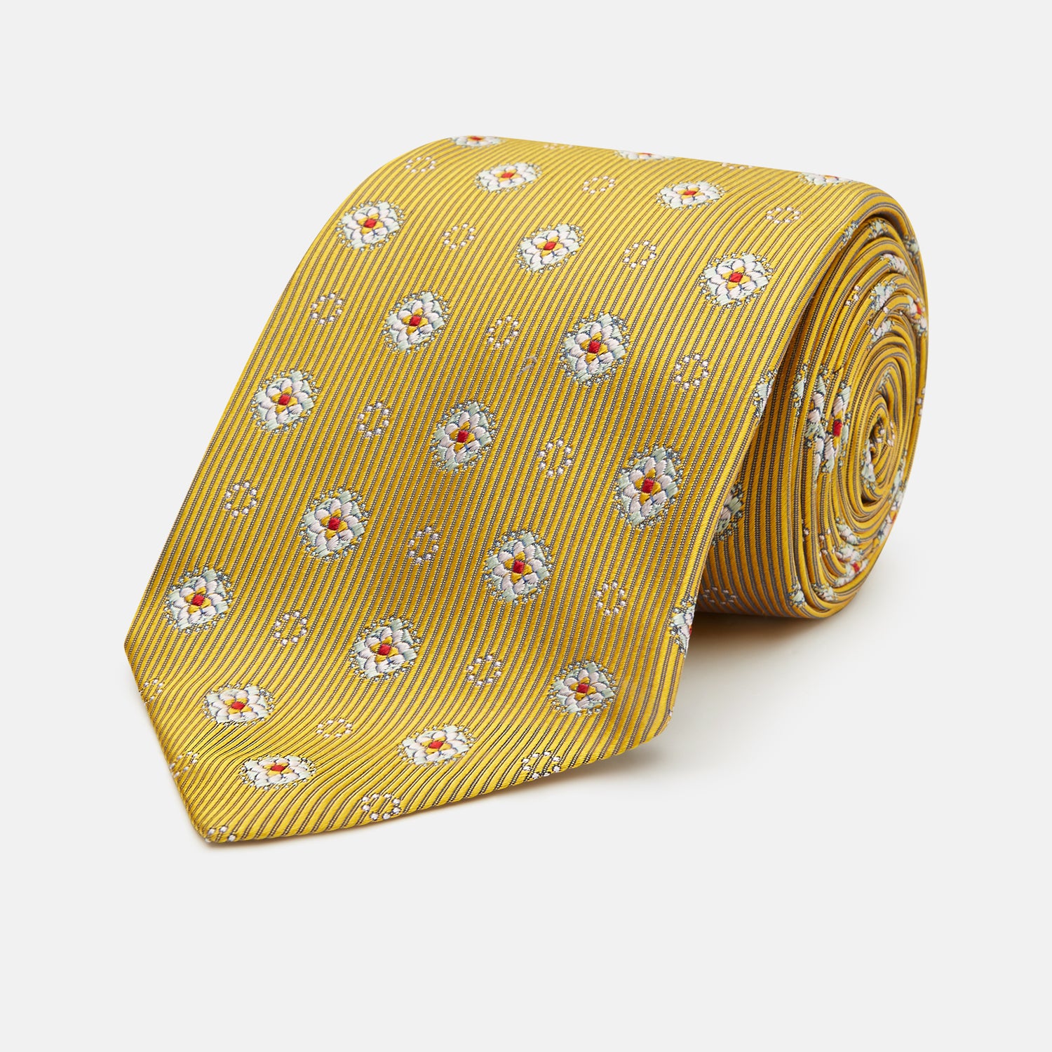 Multi Floral Motif Silk Tie