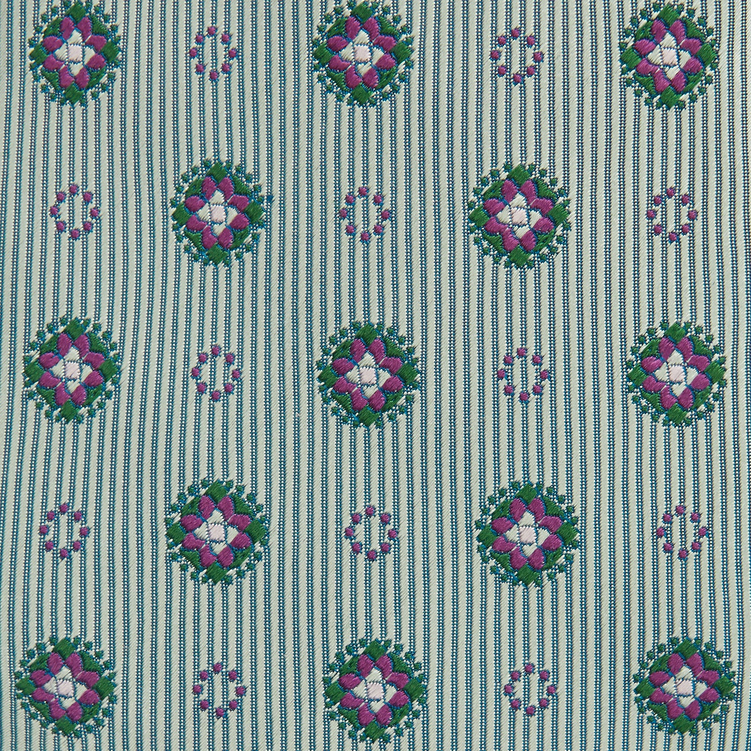 Green Multi Floral Motif Silk Tie