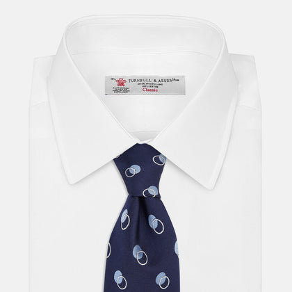 Navy Multi Circle Silk Tie