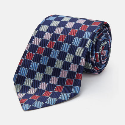 Pink Multi Check Silk Tie