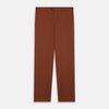 View 1 of product The Turnbull & Asser Orange Classic Chino Manson Trouser, crafted from cotton twill in Italy with a straight-leg fit and button-zip closure, is displayed flat against a plain white background.
