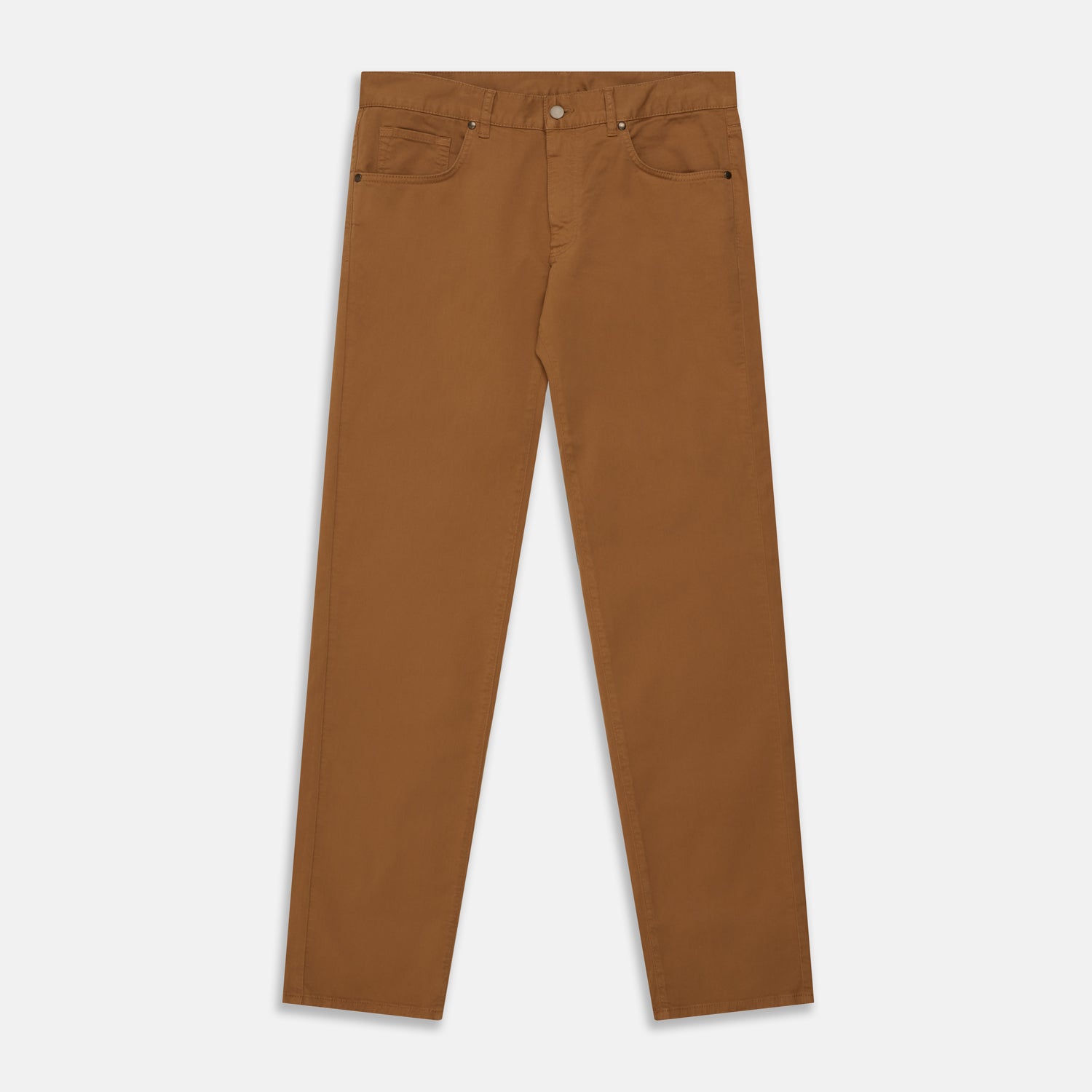 Tan Stretch Cotton Five-Pocket Mylo Jeans