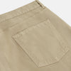 View 3 of product The Turnbull & Asser Khaki Stretch Cotton Five-Pocket Mylo Jeans are shown flat on a white background, highlighting their straight-leg fit, front and back pockets, belt loops, and button waist closure.