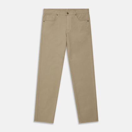 Khaki Stretch Cotton Five-Pocket Mylo Jeans