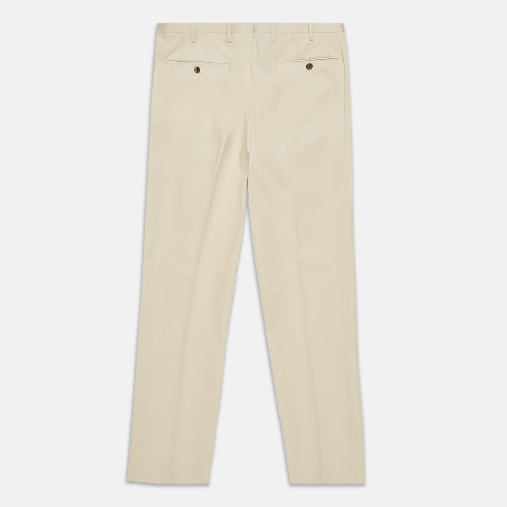 Sand Cotton Pleated Gerry Trouser