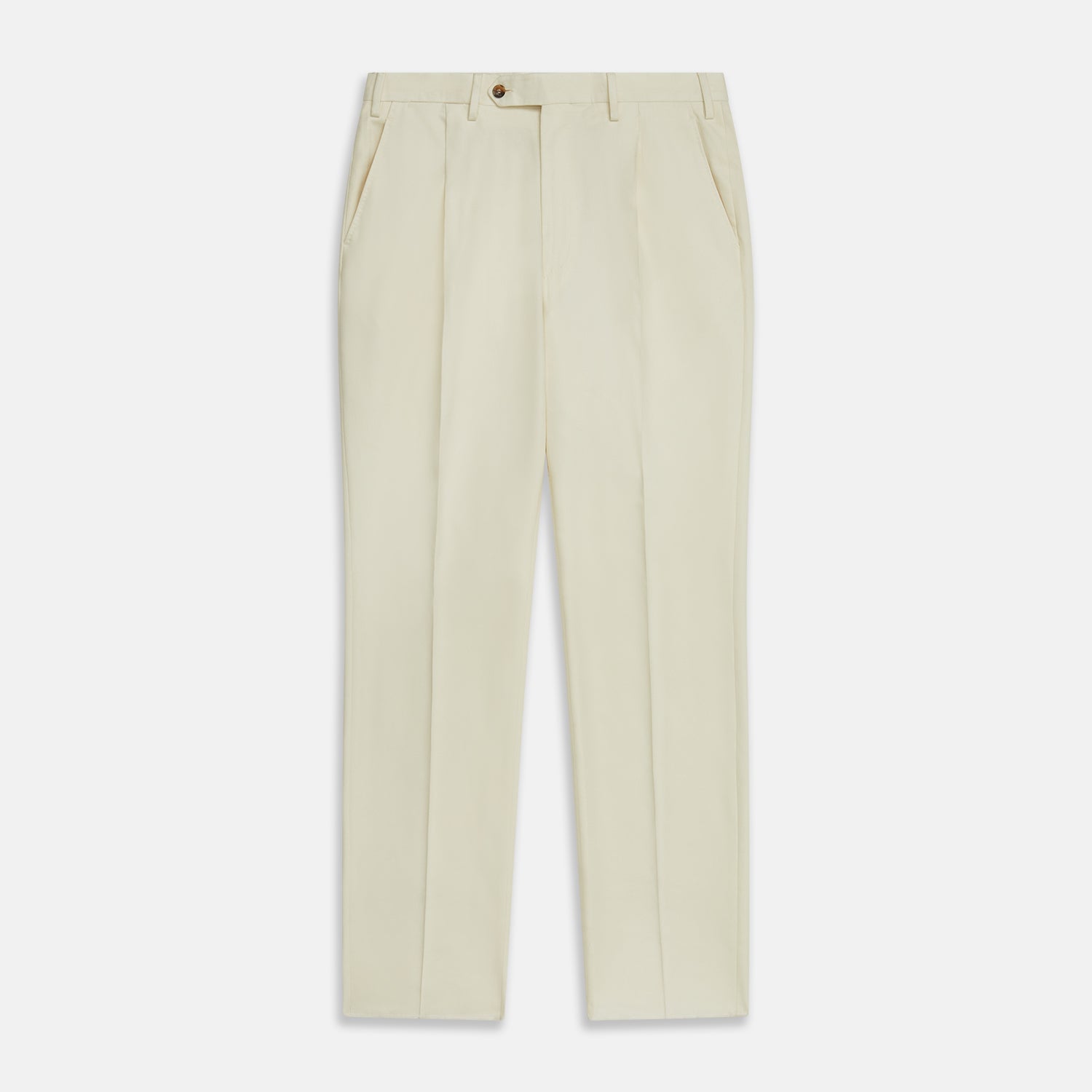 Image 1 of product Cream Lightweight Wool Pleated Jasper Trouser
