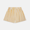 View 1 of product Turnbull & Asser Blue, Orange & Navy Stripe Cotton Boxer Shorts featuring an elastic waistband, displayed flat on a plain white background.