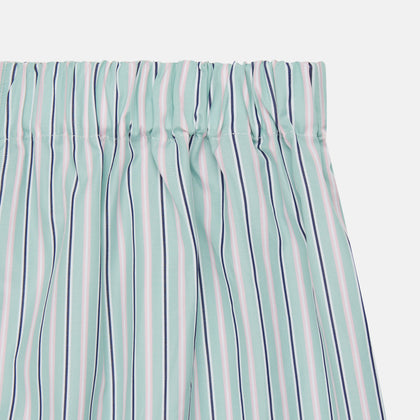 Green, Navy & Pink Stripe Cotton Boxer Shorts